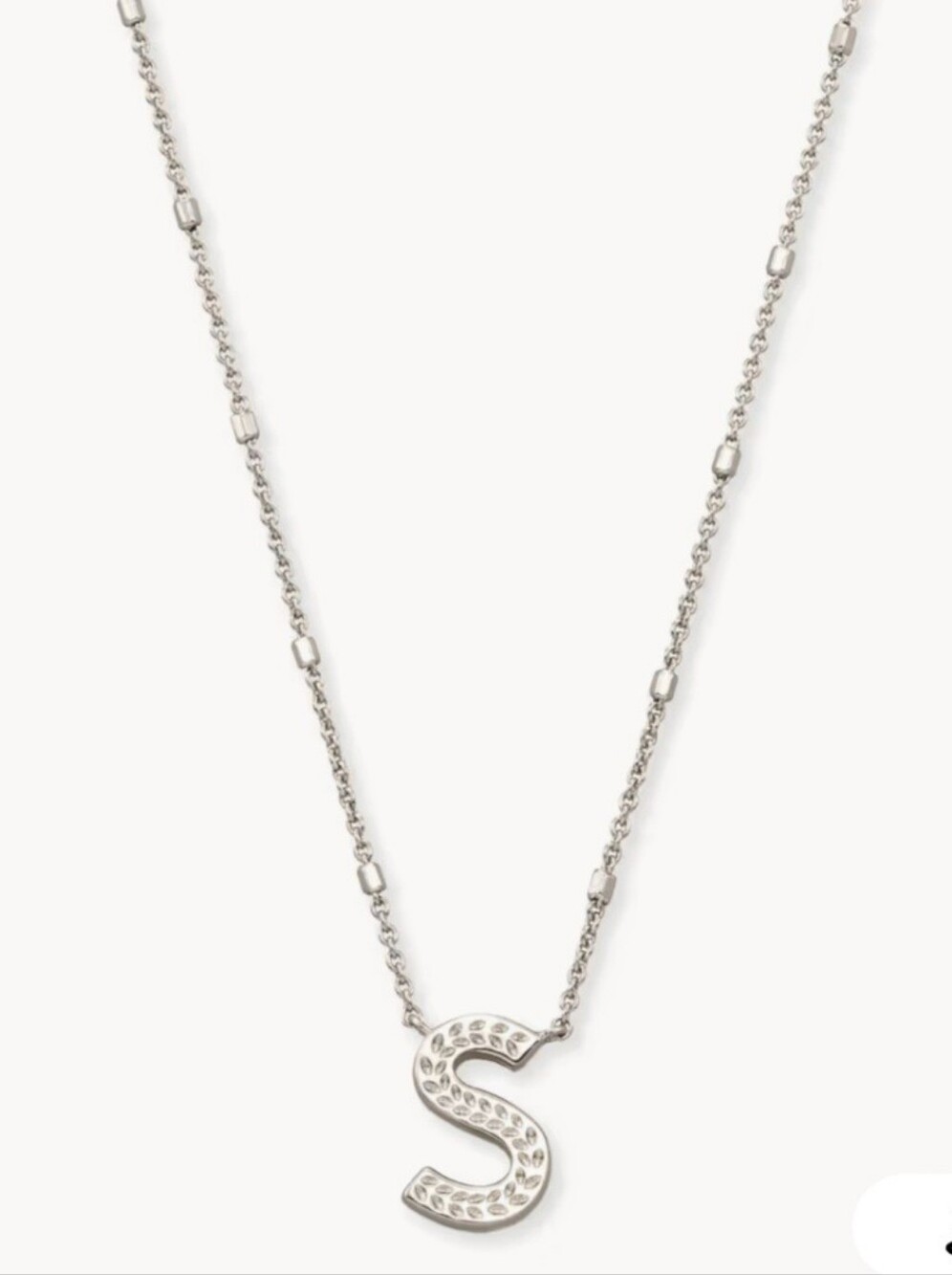 KENDRA SCOTT Necklace Letter S Pendant Silver